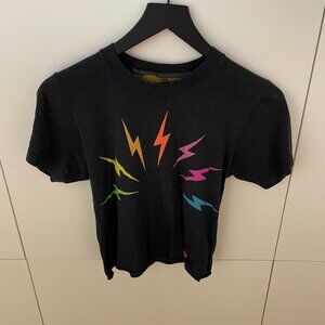 Aviator Nation - Bolt Boyfriend Tee - Charcoal / Neon Rainbow